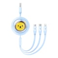 Miniatyrbillede 3 af 10: Ladekabel 3w1 Baseus USB til USB-C, USB-M, Lightning 3,5A, 1,1m (blå)