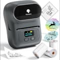 Miniatyrbillede 4 af 4: Bluetooth termisk etiketprinter til stregkode, pris og smykkemærkater — 203dpi 20-50mm 1200mAh kompatibel med iOS Android Windows Mac Linux Grey Grey