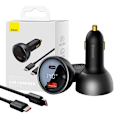 Pikkukuva 2 / 10: Autolaturi Baseus Superme, USB, USB-C, 140W (musta)