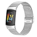 Miniatyrbillede 2 af 6: Urrem i rustfrit stål til Fitbit Charge 5 Charge 6 Sølv