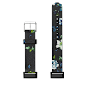 Miniatyrbillede 3 af 3: Sort & Blå Peony Læder Urrem til Fitbit Charge 4/3
