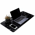 Miniatyrbillede 5 af 6: Skrivebordstapet 89x44 cm PU læder Sort / Marmor