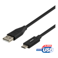 Miniatyrbild 3 av 3: USB-C to USB-A cable, 1.5m, 3A, USB 2.0, black