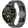 Miniatyrbild 4 av 4: Titanium klockarmband för 22 mm Smartwatch Fjärilslås Svart