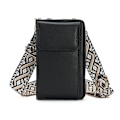 Miniatyrbillede 2 af 3: Kvinders skuldertaske Crossbody mobiltelefonpung Sort