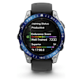 Miniatyrbillede 2 af 3: Blå & Hvid Bezel - 51mm AMOLED - Rustfrit Stål Opgradering