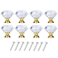 Miniatyrbild 1 av 5: Diamantformade Knoppar i Glas Transparent/Guld 8 st