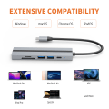 Miniatyrbild 5 av 6: INF 6-i-1 USB-C hubb med 4K HDMI, USB 3.0/2.0-portar, SD/TF-kortläsare