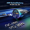 Miniatyrbillede 2 af 7: Bluetooth 5.3 biloplader med QC3.0 & PD hurtigopladning