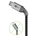 Miniatyrbild 3 av 10: Micro-USB till USB-A textilkabel med metallkontakter 2 m