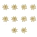 Miniatyrbild 1 av 5: Julblommor för juldekoration plast Guld 10-pack