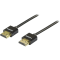 Miniatyrbild 1 av 3: Thin HDMI cable, HDMI High Speed with Ethernet, 2m, black