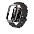Miniatyrbillede 1 af 3: Xiaomi Band 8 Pro Metal Case Ocean Silikone Strap Sort