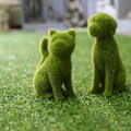 Miniatyrbillede 6 af 6: Simulering Flocking Ornament Figurine - Dekorativ Have Statue Siddende hvalp