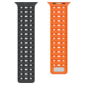 Miniatyrbillede 2 af 7: Åndbar magnetrem til Apple Watch Series 1-9 generationer 42/44/45 mm Sort+orange