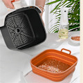 Pikkukuva 2 / 5: Taitettava neliö Air Fryer silikonimuotti 17,5 cm 2 kpl Musta