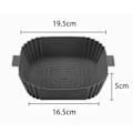 Miniatyrbillede 2 af 6: 2-pak airfryer silikonegryde med handsker Grå 16.5x19.5x5 cm