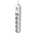 Miniatyrbillede 4 af 5: Strømskinne med 4 AC-stik, 4x USB, LDNIO SE4432, 2m (hvid)