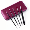 Pikkukuva 6 / 8: 5 Pack Blackhead Remover Akne Needle Tools Kit Musta