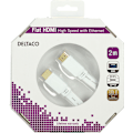 Miniatyrbild 4 av 6: Flat HDMI cable, HDMI High Speed w/ Ethernet, 4K, 2m, white