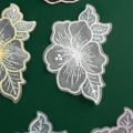 Miniatyrbillede 3 af 11: 12-delt Lace Flower Applique Broderede Patches til DIY Crafts