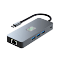 Miniatyrbild 1 av 4: 8-i-1 USB C Hub, Dubbla 4K60Hz, Gigabit Ethernet-adapter