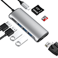 Miniatyrbild 3 av 7: 8-i-1 Typ-C-hubb med flera portar, HDMI, RJ45, SD/TF-kortläsare