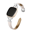 Miniatyrbild 2 av 3: Armband i äkta läder för Fitbit Versa 4/3/Sense - Roséguld