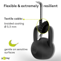 Miniatyrbild 10 av 10: Micro-USB till USB-A textilkabel med metallkontakter 2 m