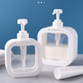 Miniatyrbillede 5 af 6: 500 ml flad genopfyldelig flaske med pumpe Hvid