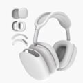 Pikkukuva 1 / 4: 4-osainen silikonisuojakotelo AirPods Maxille Valkoinen