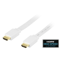 Miniatyrbild 3 av 3: Flat HDMI cable, HDMI High Speed with Ethernet, 1m, white