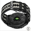 Miniatyrbillede 3 af 3: Hurtigudløsende nylonrem til Garmin Fenix 5X 6X 7X Tactix 7 Pro Sort + lysegrå 22 mm