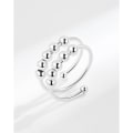 Miniatyrbillede 3 af 4: Anti-stress ring dobbelt justerbar kobber Platin sølv 17 mm