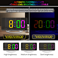 Miniatyrbild 5 av 10: Digital väckarklocka med spegelyta 3 ljusstyrkor RGB färger