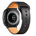Miniatyrbild 3 av 3: Armband i äkta läder för Samsung Galaxy Watch7 Ultra (47 mm) - Svart