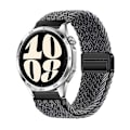 Pikkukuva 1 / 3: Harmaa ja valkoinen kudottu nylon 20 mm:n ranneke magneettilukolla