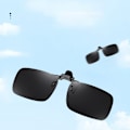 Miniatyrbillede 2 af 5: Store hvide Mercury clip-on solbriller til briller Sort
