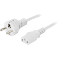 Miniatyrbild 1 av 3: Device cable PC wall straight CEE 7/7 & IEC C13 3m white