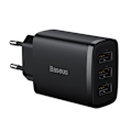 Miniatyrbild 3 av 7: Baseus kompakt snabbladdare, 3x USB, 17W (svart)