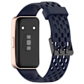 Miniatyrbillede 1 af 4: Udskiftningsrem til Huawei Band 10/9/8 - åndbart design med huller Blå