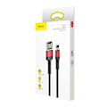 Miniatyrbild 6 av 7: Baseus Cafule Dubbelsidig USB Lightning-kabel 2,4A 1m (svart+röd)