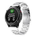 Miniatyrbillede 1 af 4: Sølvfarvet urrem i rustfrit stål 20 mm til Garmin Fenix 8/7/6/5