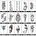 Miniatyrbild 2 av 5: Svart Vattentät Tillfällig Tatueringsärm - Realistisk Halv Arms Tatueringsdekal 12