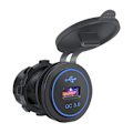 Miniatyrbillede 1 af 4: QC3.0 USB-bilopladeradapter med LED-lys