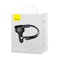 Miniatyrbild 8 av 11: Billaddare Baseus Njutning med kabel USB-C + Lightning 3A, 30W (svart)