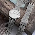 Miniatyrbild 4 av 5: Armband Rostfritt stål Garmin Venu 3S / Forerunner 265s 18 mm Silver
