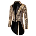 Miniatyrbillede 1 af 4: Herre Pailletter Smokingjakke, Scene Performance Blazer Guld M