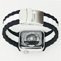 Miniatyrbillede 3 af 3: Tofarvet silikone urrem til Apple Watch Series 1-7 & SE Sort + Hvid
