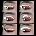 Pikkukuva 5 / 6: Ammattimainen eyeliner stencil luomiväri leima pads meikkityökalu Valkoinen